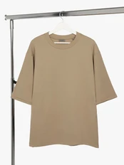 Футболка оверсайз унисекс Manevr Kosmos 2.0, бежевая фото