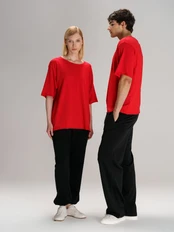 Футболка оверсайз унисекс Manevr Vozduh, красная фото