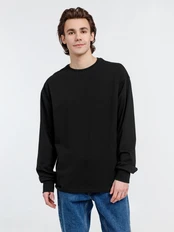 Футболка оверсайз унисекс с длинным рукавом Molti Сity Sapiens, черная фото