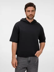 Футболка оверсайз унисекс с капюшоном Manevr Neofit, черная фото