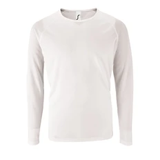 Лонгслив спортивный из сетки мужской Sol's Sporty LSL Men, белый фото