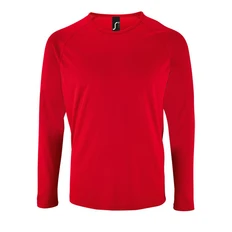 Лонгслив спортивный из сетки мужской Sol's Sporty LSL Men, красный фото