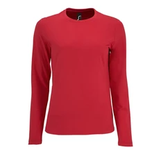 Футболка с длинным рукавом женская Sol's Imperial LSL Women, красная фото
