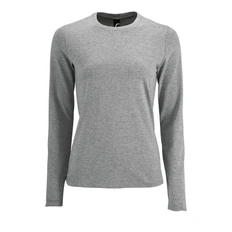 Футболка с длинным рукавом женская Sol's Imperial LSL Women, серая фото