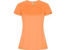 Футболка спортивная женская Roly Imola, светло-оранжевая фото