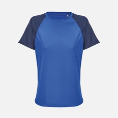 Футболка спортивная женская Sol's Vortex Women, темно-синяя / ярко-синяя фото