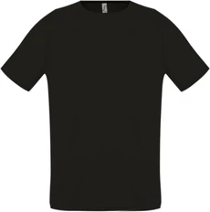 Футболка спортивная из сетки унисекс Sol's Sporty 140, черная фото