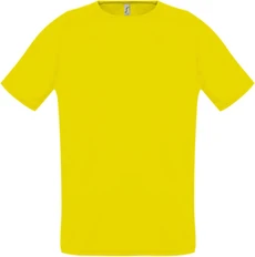 Футболка спортивная из сетки унисекс Sol's Sporty 140, лимонно-желтая фото