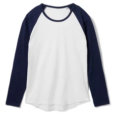 Футболка с длинным рукавом женская Sol's Milky LSL, белая/ темно-синяя фото