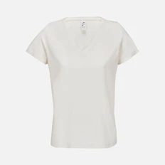 Футболка женская Sol's Regent Women с V-образным вырезом, 150 г/м2, светло-бежевая фото