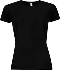 Футболка спортивная из сетки женская Sol's Sporty Women 140, черная фото