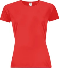 Футболка спортивная из сетки женская Sol's Sporty Women 140, красная фото