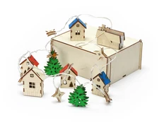 Гирлянда светодиодная «Новогодняя», разноцветная/ натуральное дерево фото