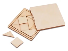 Головоломка деревянная «Танграм», бежевая фото