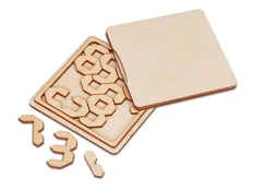 Головоломка деревянная «Цифры», бежевая фото