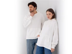 Худи оверсайз Alpha.01, белое фото