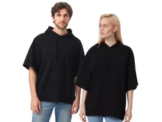 Худи с коротким рукавом US Basic Warsaw, черное фото