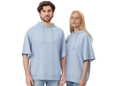 Худи с коротким рукавом US Basic Warsaw, голубое фото