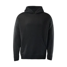 Худи вязаное оверсайз Knitdrop, черное фото