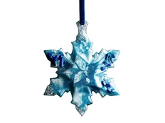 Игрушка елочная «Снежинка», голубая фото