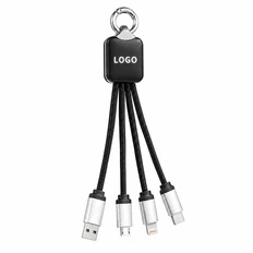 Кабель-брелок с подсветкой гравировки Plug, черный фото