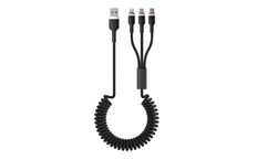 Кабель Olmio Spring 3 в 1, черный фото