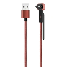 Кабель USB - micro USB, угловой плетеный, Olmio Stand, бирюзовый фото