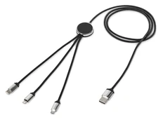 Кабель с подсветкой логотипа Evolt Ion 3 в 1, черный / серый фото