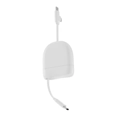 Кабель Xoopar ICE-R с ретрактором 2 в 1, разъемы USB-C и Lightning, 60 Вт, белый фото