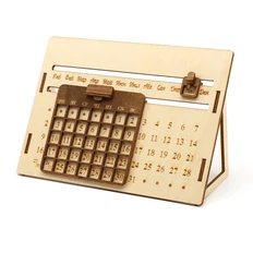 Календарь деревянный вечный, бежевый фото