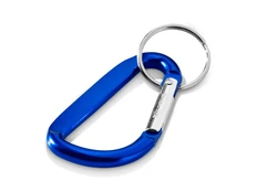 Карабин с брелоком, синий фото
