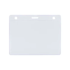 Карман для бейджа из фактурного ПВХ Lucid, горизонтальный, белый фото