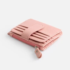 Картхолдер на молнии из натуральной кожи Unison, розовый фото