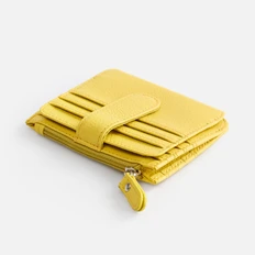 Картхолдер на молнии из натуральной кожи Unison, желтый фото
