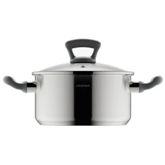 Кастрюля со стеклянной крышкой Vikki, серебряная фото