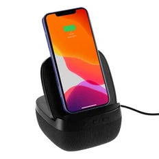 Колонка c беспроводной зарядкой Uniscend Esca, черная фото