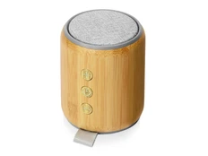 Колонка портативная из бамбука Bongo, серая / крафт фото