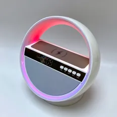 Колонка с беспроводной зарядкой, лампой и часами Smart Orb, белая фото