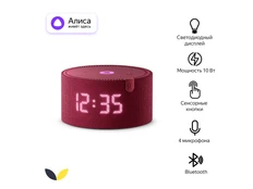 Колонка умная Яндекс Станция Мини с часами, 10 Вт, красная фото