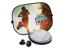 Комплект автомобильных солнцезащитных экранов с возможностью полноцветной печати, белый / черный фото