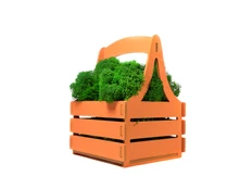 Композиция «Корзинка со мхом», оранжевая фото