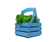 Композиция «Корзинка со мхом», синяя фото