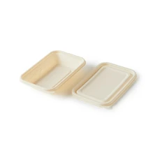 Контейнер с крышкой из кукурузного крахмала, 500 мл, белый фото