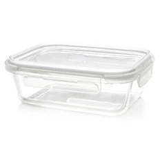 Контейнер из боросиликатного стекла герметичный Dinner, белый / прозрачный фото
