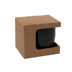 Коробка для кружки, 12,3х10,0х10,8 см, микрогофрокартон, коричневая фото