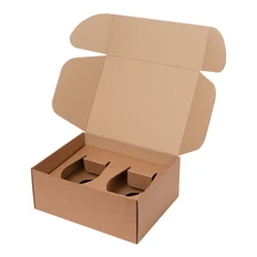 Коробка для набора стаканов с ложементом, малая, коричневая фото