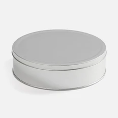 Коробка круглая Flapjack, Ver. 2, большая, серебристая фото