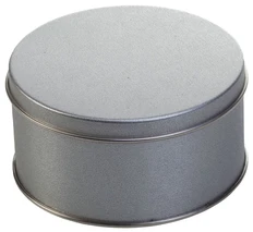 Коробка круглая, малая, серебристая фото
