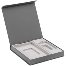 Коробка Modum с ложементом под ежедневник 13х21 см и аккумулятор, серая фото