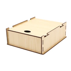 Коробка подарочная ламинированная из HDF, 17,5х15,5х6,5 см, бежевая фото